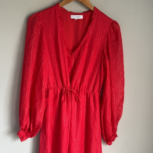INTERMIX Gianna Striped Silk Midi Dress XS - Picture 5 of 13